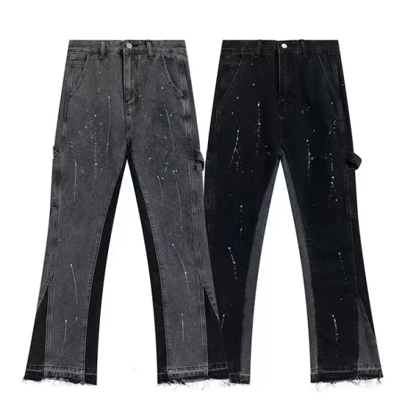 GALLERY DEPT. Paint Splatter Flare Jeans for Men & Women - High Street Loose Fit Wide Leg Pants-338