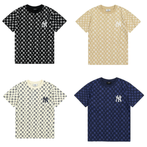 MLB Monogram Short-Sleeve Tee – Unisex Loose Fit with Embroidery-372