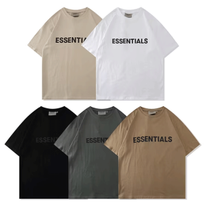 FEAR OF GOD Essentials Lettering Tee – New Loose-Fit High-Street Style-397