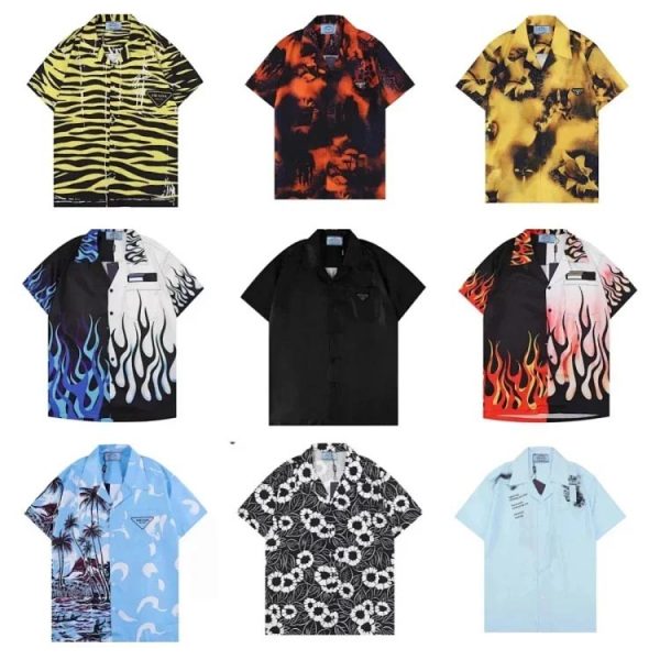 Prada T-shirts Fashion Colorful Short Sleeves-873