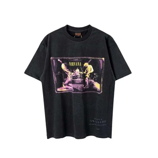 NIRVANA Washed Fabric Street Fashion T-Shirts-962
