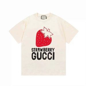 GUCCI Fruit strawberry pattern T-shirt-1046