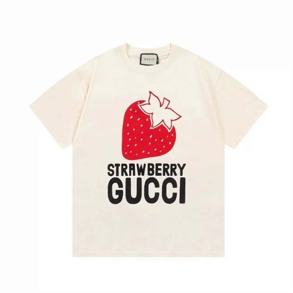 GUCCI Fruit strawberry pattern T-shirt-1046