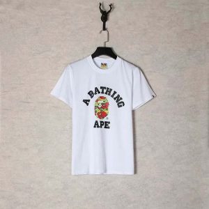 APE letter couple half-sleeved ape round neck print short-sleeved T-shirt-1098