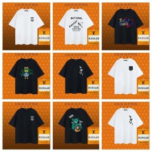 Louis Vuitton LV fashionable versatile printed casual men's T-shirt-1100