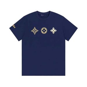 Louis Vuitton LV pure cotton loose summer versatile printed couple T-shirt-1104
