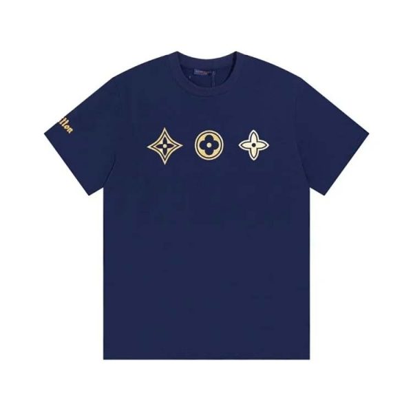 Louis Vuitton LV pure cotton loose summer versatile printed couple T-shirt-1104
