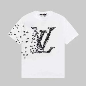 Louis Vuitton LV letter airplane print casual short-sleeved top T-shirt-1105