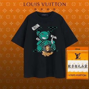 Louis Vuitton LV short-sleeved printed T-shirt for men and women loose cartoon T-shirt-1111