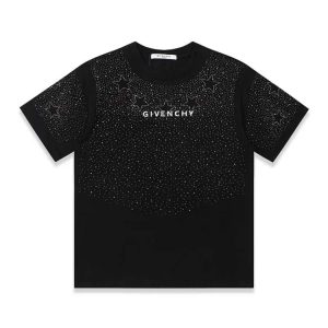 CIVENCHY Starry Rhinestone Fashion Casual Short Sleeve-1115
