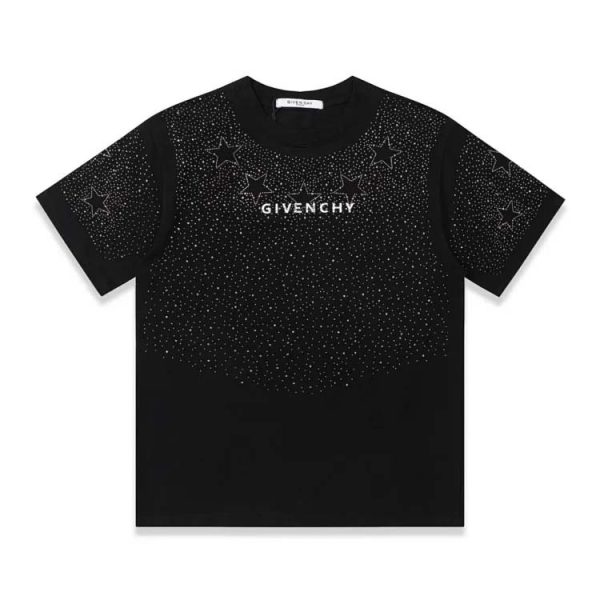 CIVENCHY Starry Rhinestone Fashion Casual Short Sleeve-1115