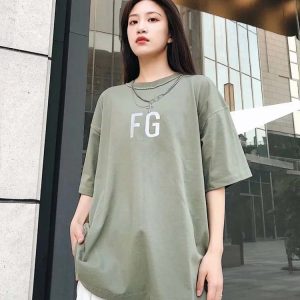 FOG Rich Reflective Casual Couple Loose Versatile Short-sleeved T-shirt-1117