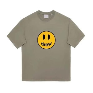 Drew Smiley face lettering short-sleeved T-shirt-1121