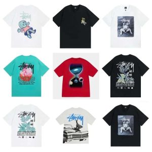 Stu creative reverse logo letter short sleeve T-shirt-1140