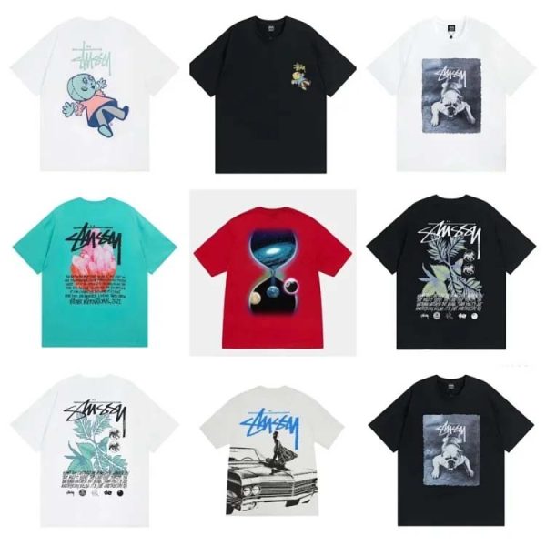 Stu creative reverse logo letter short sleeve T-shirt-1140