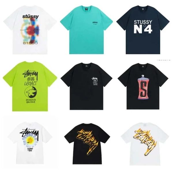 Stu creative reverse logo letter short sleeve T-shirt-1141