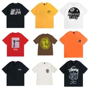 STU short-sleeved logo round neck half-sleeve loose couple T-shirt-1142