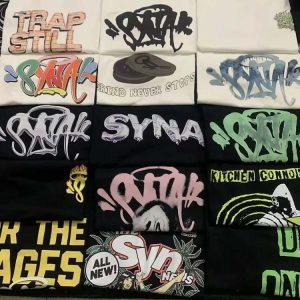 SYNA WORLD Hip-hop lettering print short-sleeved T-shirt-1145