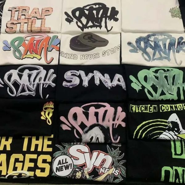 SYNA WORLD Hip-hop lettering print short-sleeved T-shirt-1145