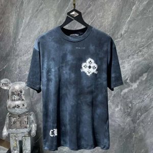 Summer loose round neck printed men's and women's tops T-Shirt-1154