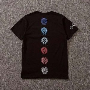 Chrome Hearts CH Horseshoe cross short-sleeved printed T-shirt-1155