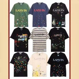European and American classic embroidery print ink splash men's short-sleeved T-shirt-1168