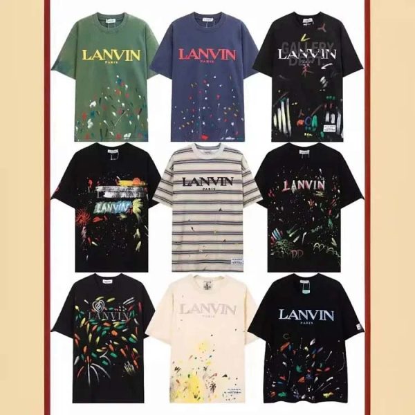 European and American classic embroidery print ink splash men's short-sleeved T-shirt-1168