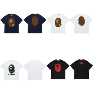 BAPE head loose round neck couple summer cotton T-shirt-1172