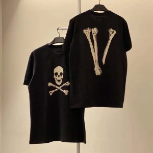 VLONE American trendy skull print large V short sleeve men's and women's cotton T-shirt-1179