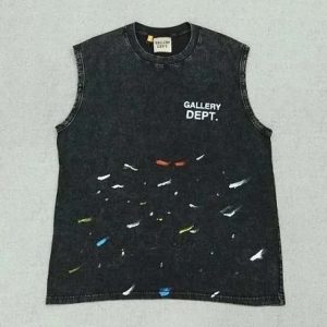 GALLERYDEPT Vest Black White GA Ink Splash-1195