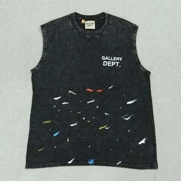 GALLERYDEPT Vest Black White GA Ink Splash-1195