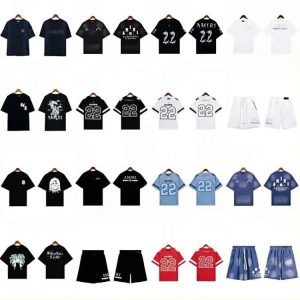 washed retro couple trendy sports 5-point shorts suit-1196
