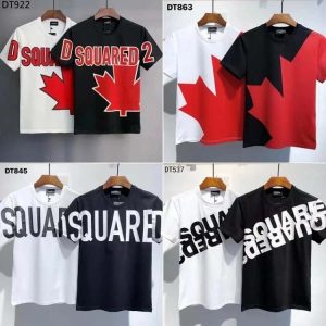 SQUARED Short-sleeved men's round neck youth printed bottoming shirt-1211