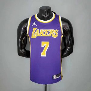 NBA Lakers round neck purple basketball uniform jersey-1222