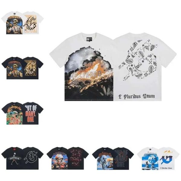 Godspeed letter print loose couple pure cotton round neck short sleeve T-shirt-1258