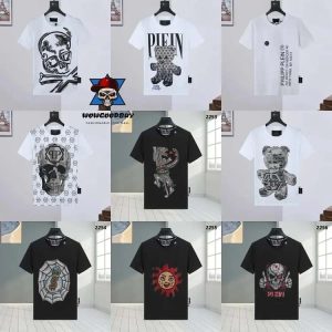 PLEIN Summer new violent bear hot diamond round neck fashionable short-sleeved T-shirt-1259