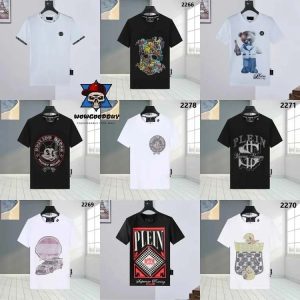 PLEIN Summer round neck fashion short sleeve T-shirt-1260