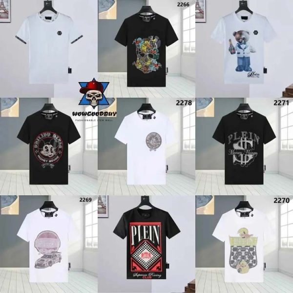 PLEIN Summer round neck fashion short sleeve T-shirt-1260