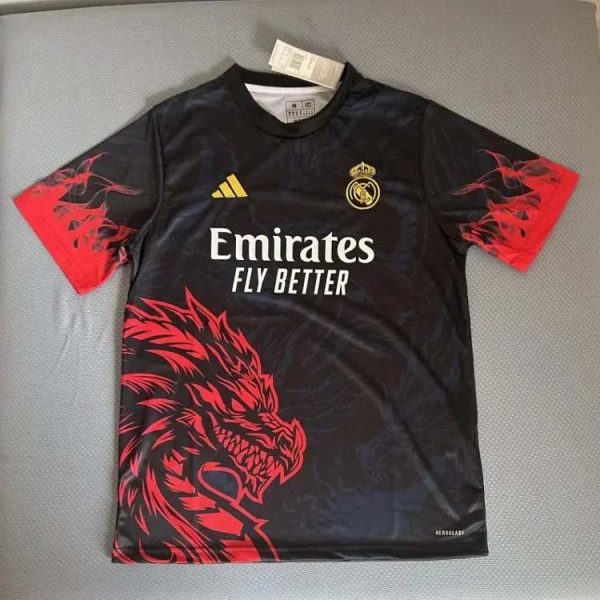 New Dragon Pattern Real Madrid Football Short Sleeve Training Sportswear-1314