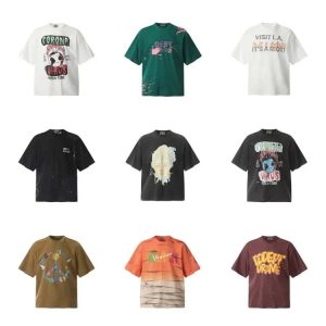 GaIIery Retro cotton short-sleeved super popular men and women couple T-shirt-1318